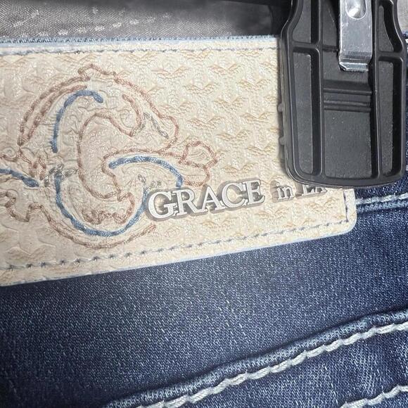 Grace in LA Jeans Women's Western Aztec Embellished Bootcut Stretch Jeans - Picture 8 of 9